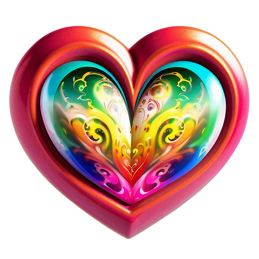 Colorful Heart Design Png 06252024 PNG image