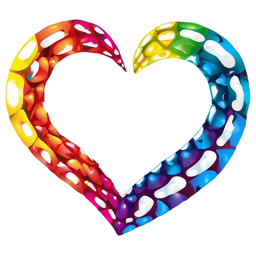 Colorful Heart Design Png Lny PNG image