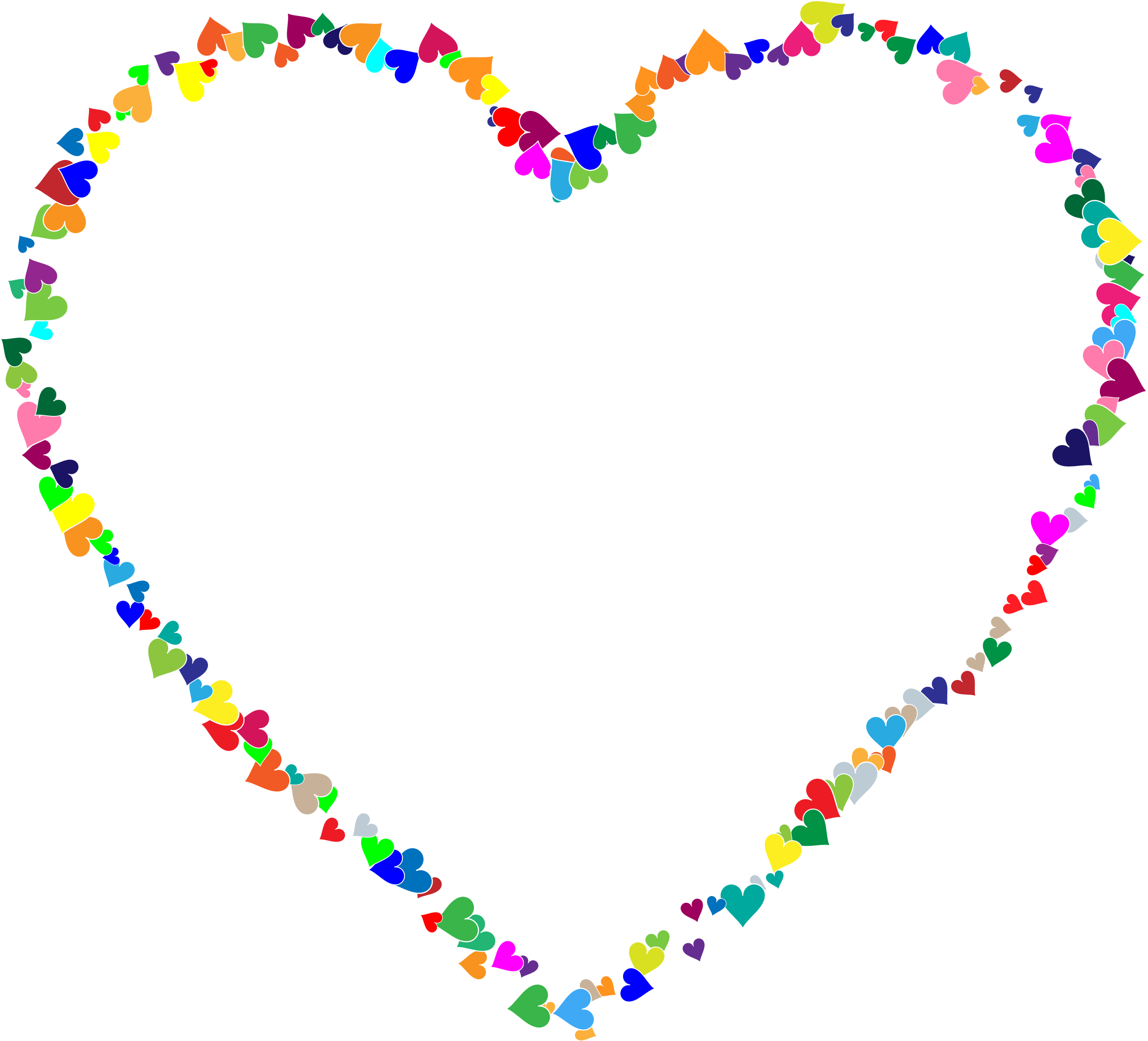 Colorful Heart Frame Design PNG image