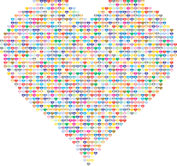 Colorful Heart Mosaic Pattern PNG image