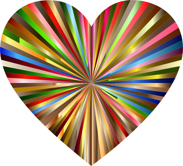 Colorful Heart Rays Graphic PNG image