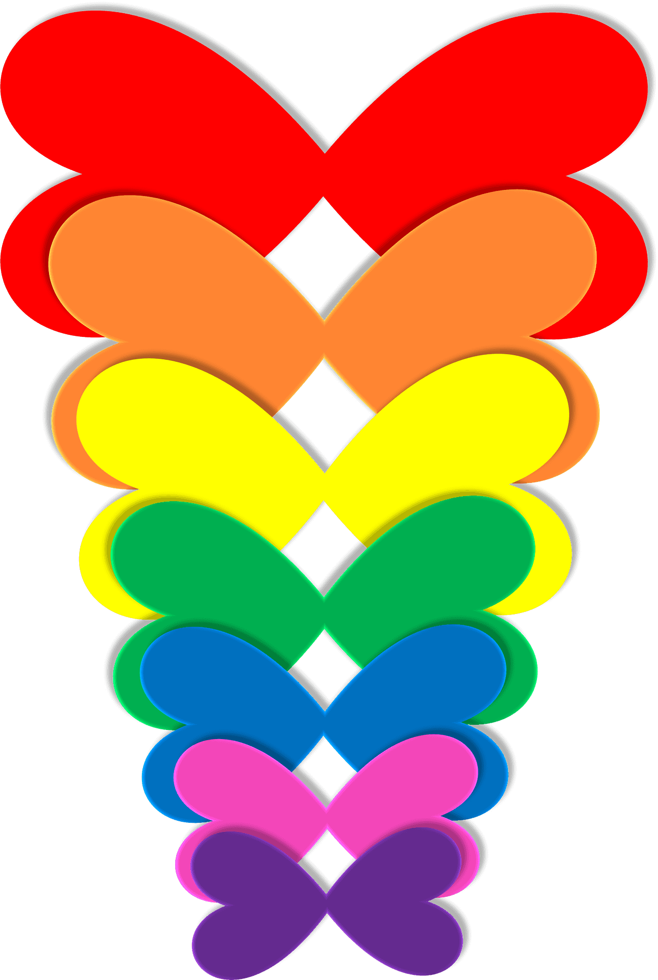 Colorful Heart Spectrum Art PNG image