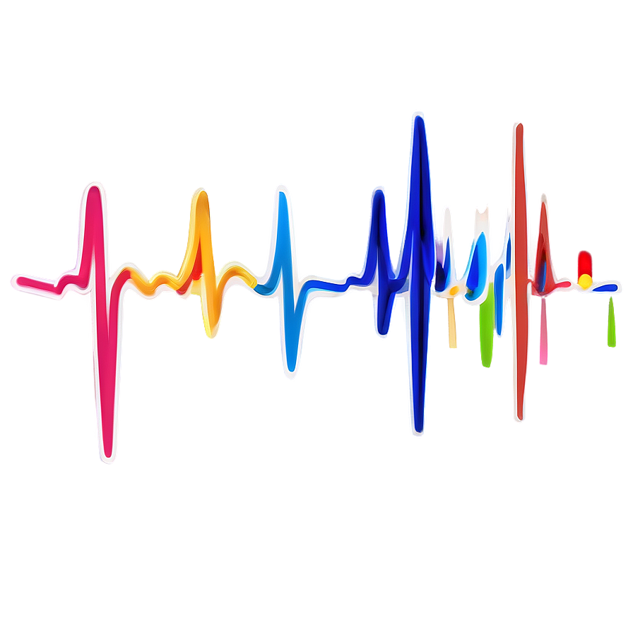 Colorful Heartbeat Line Png 06292024 PNG image