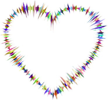 Colorful Heartbeat Love PNG image