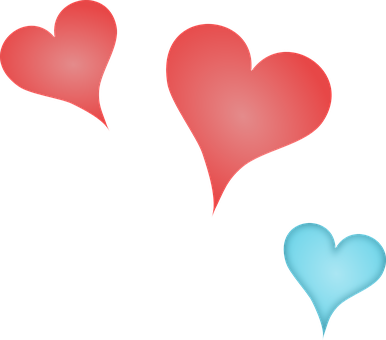 Colorful Hearts Against Black Background PNG image