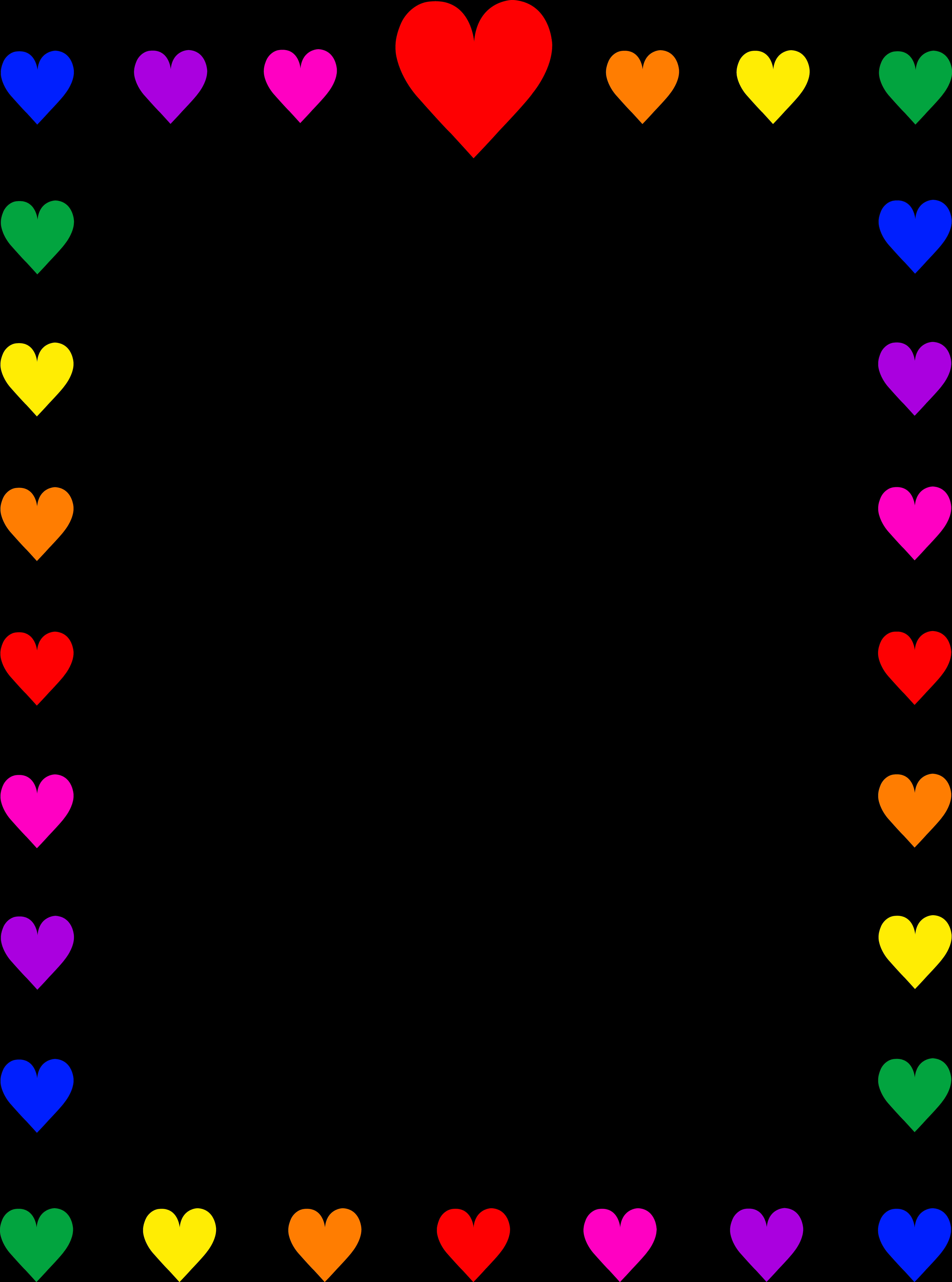 Colorful Hearts Border Design PNG image