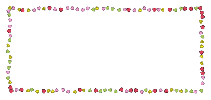 Colorful Hearts Border Frame PNG image