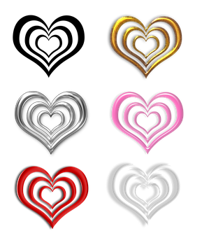 Colorful Hearts Collection PNG image