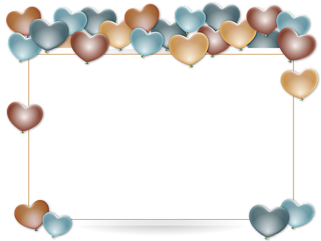 Colorful Hearts Frame PNG image