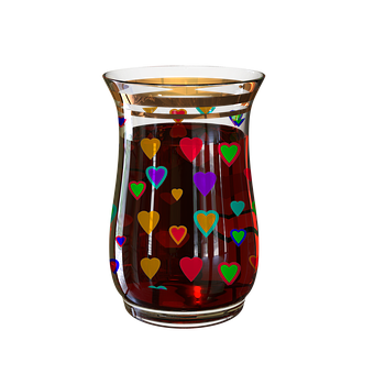 Colorful Hearts Glass Pitcher PNG image