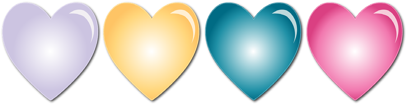 Colorful Hearts Gradient Background PNG image