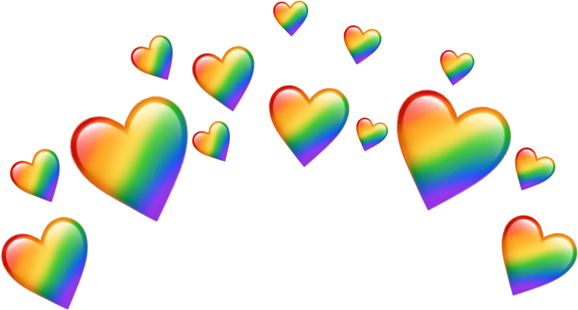 Colorful Hearts Pattern PNG image