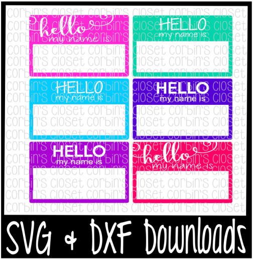 Colorful Hello Name Tags Design PNG image