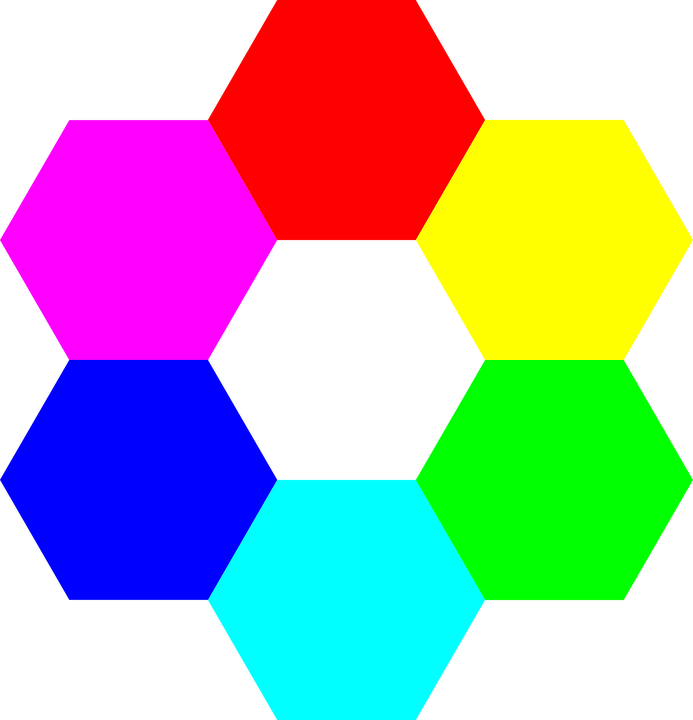 Colorful Hexagon Cluster PNG image