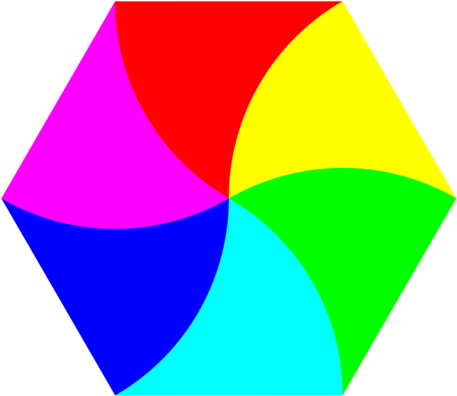 Colorful Hexagon Overlap PNG image