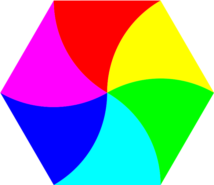 Colorful Hexagon Overlap PNG image