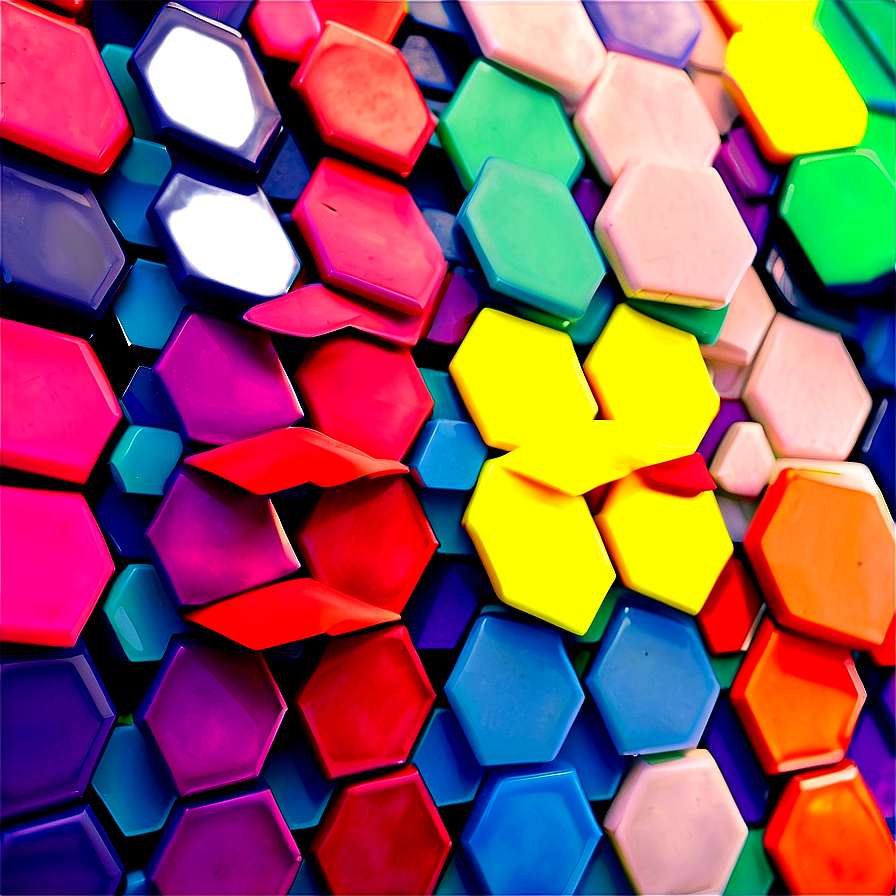 Colorful Hexagon Tile Pattern Png 06202024 PNG image