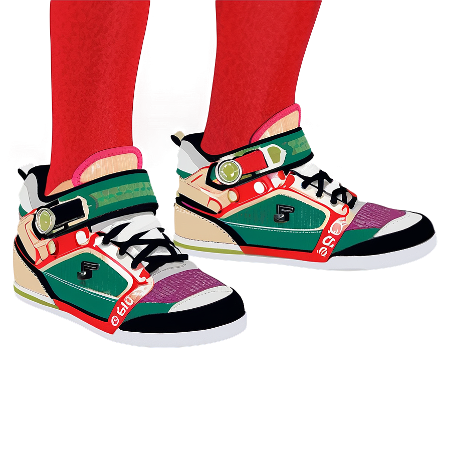 Colorful High Top Sneakers PNG image