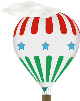 Colorful Hot Air Balloon Graphic PNG image