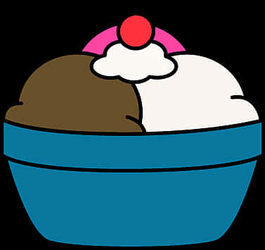 Colorful Ice Cream Bowl Clipart PNG image