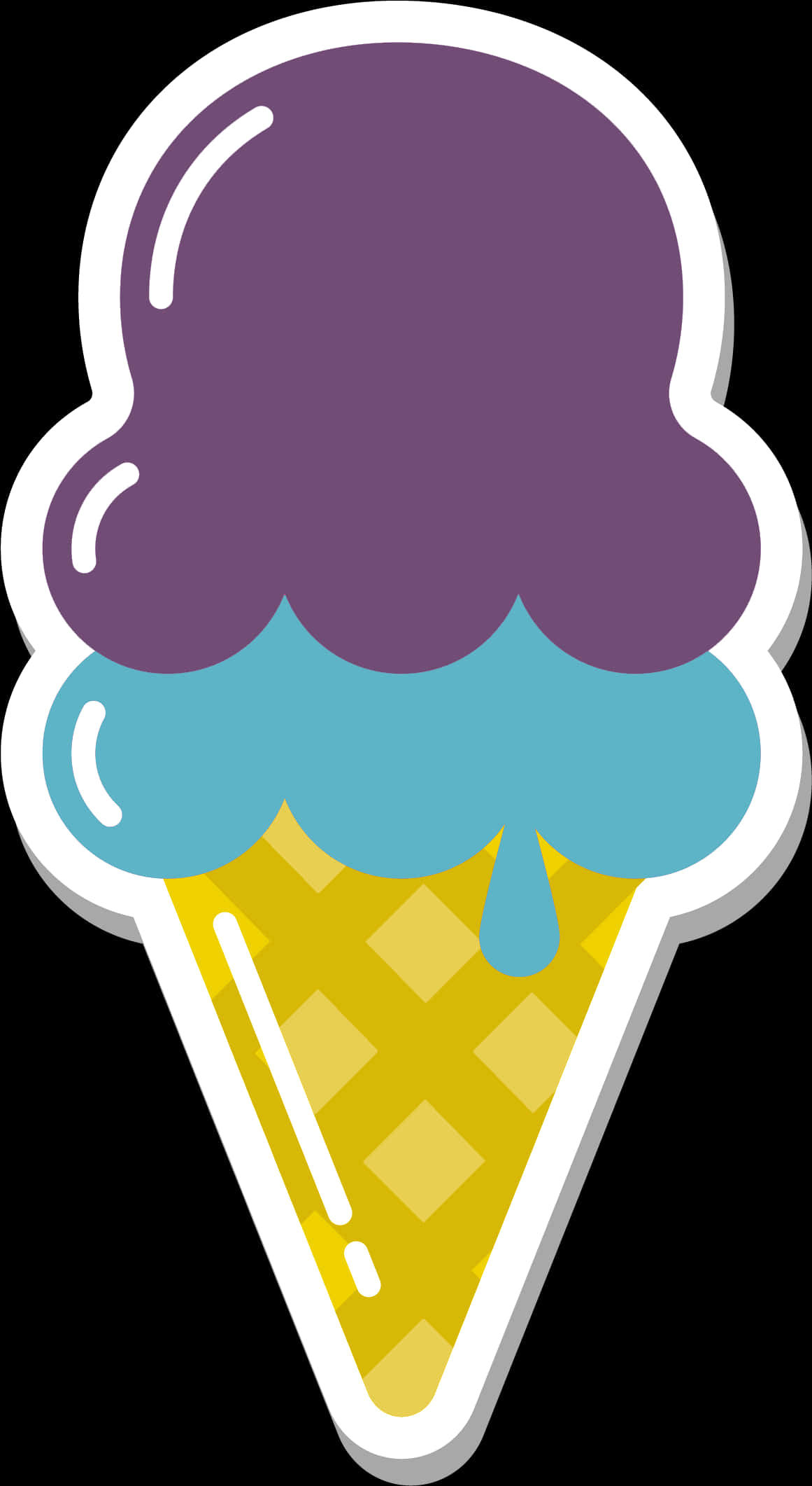 Colorful Ice Cream Cone Clipart PNG image