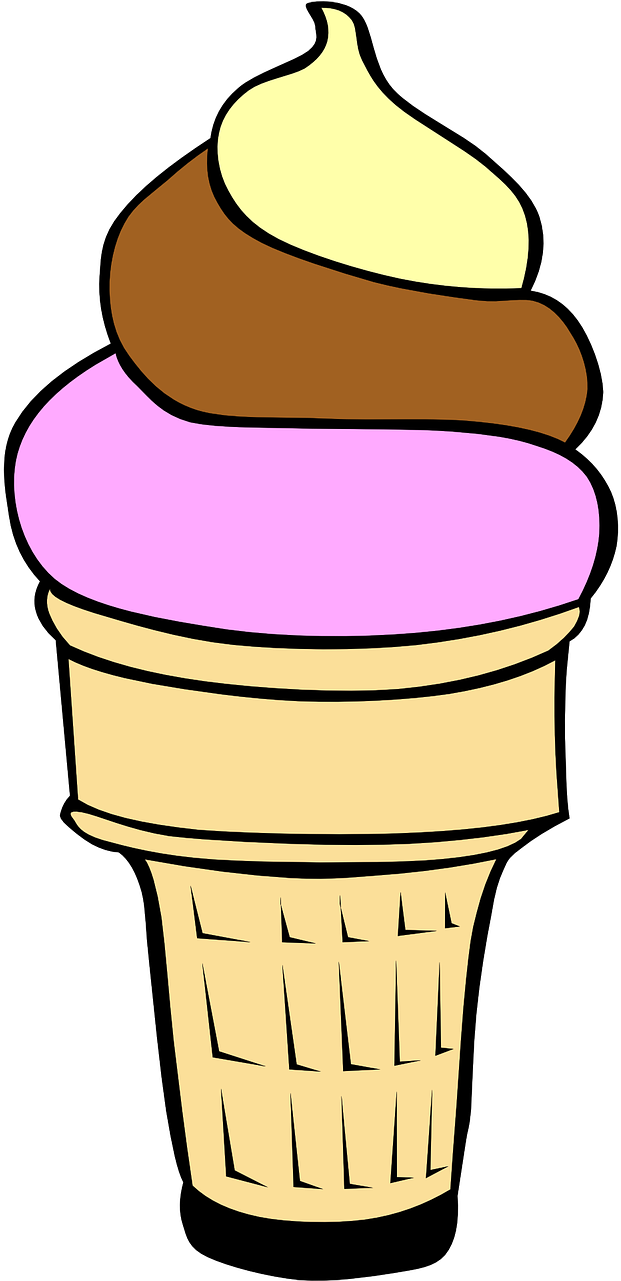 Colorful Ice Cream Cone Illustration PNG image