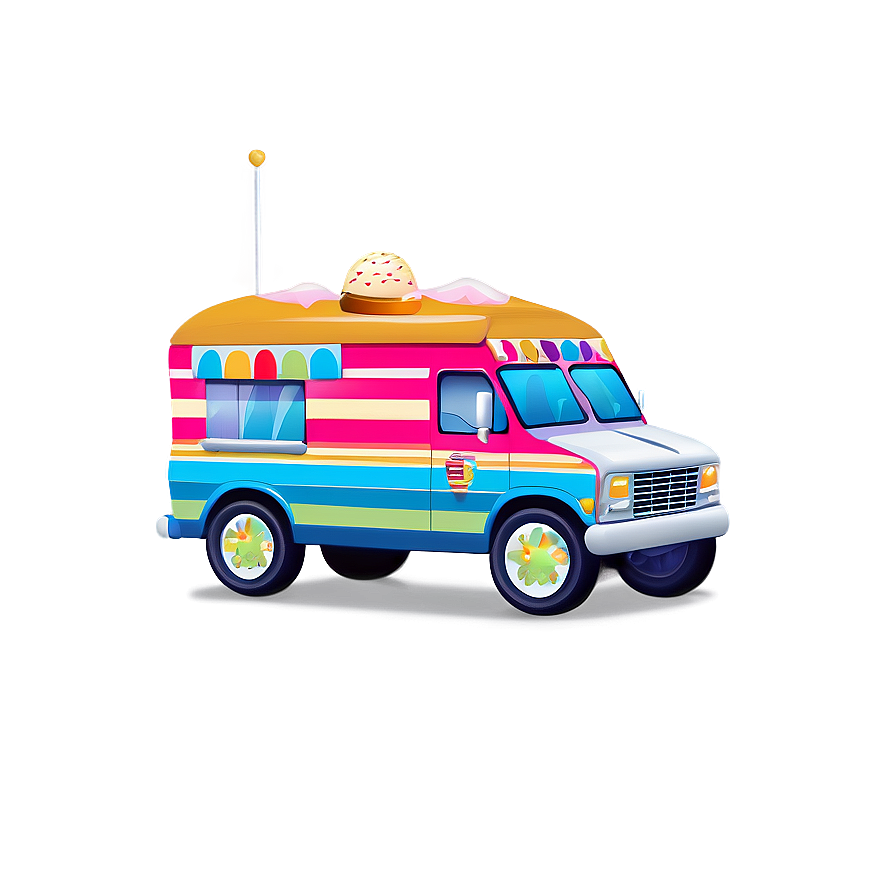 Colorful Ice Cream Truck Art Png Guk PNG image