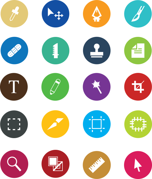 Colorful Icons Set Illustration PNG image