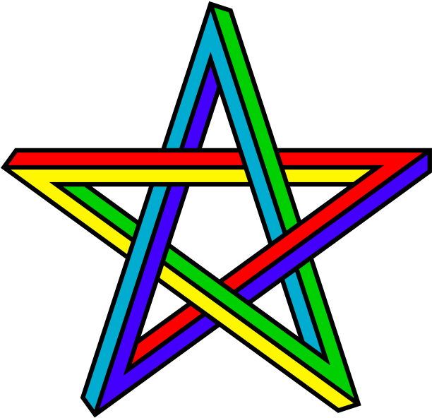 Colorful Impossible Pentagram PNG image