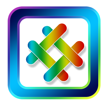 Colorful Interlocking Squares Icon PNG image