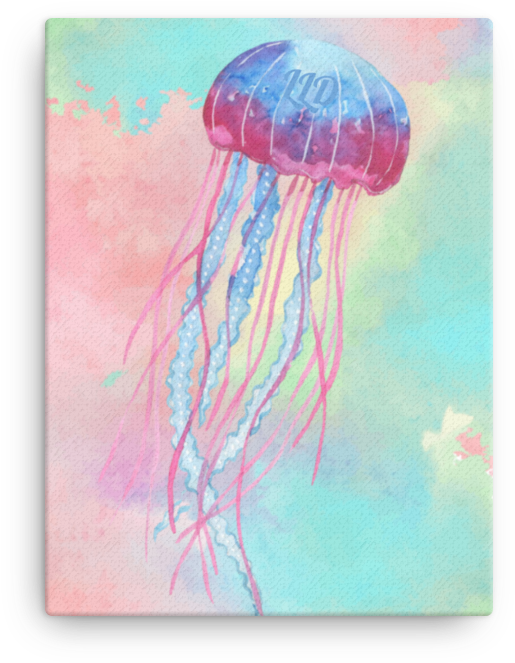 Colorful Jellyfish Watercolor Illustration PNG image