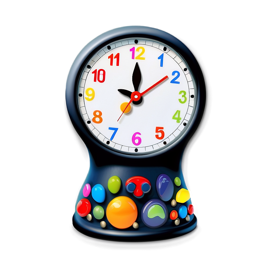 Colorful Kids Clock Png 04292024 PNG image