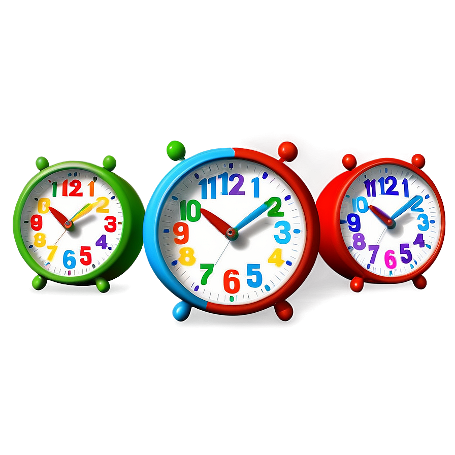 Colorful Kids Clock Png Keo PNG image