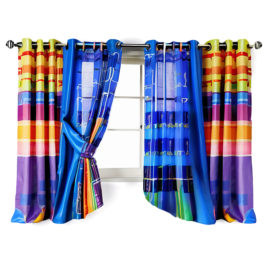 Colorful Kids Room Curtain Png 05252024 PNG image