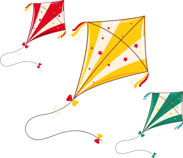 Colorful Kites Flying Illustration PNG image