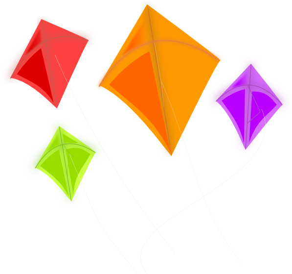 Colorful Kites Flying Illustration PNG image