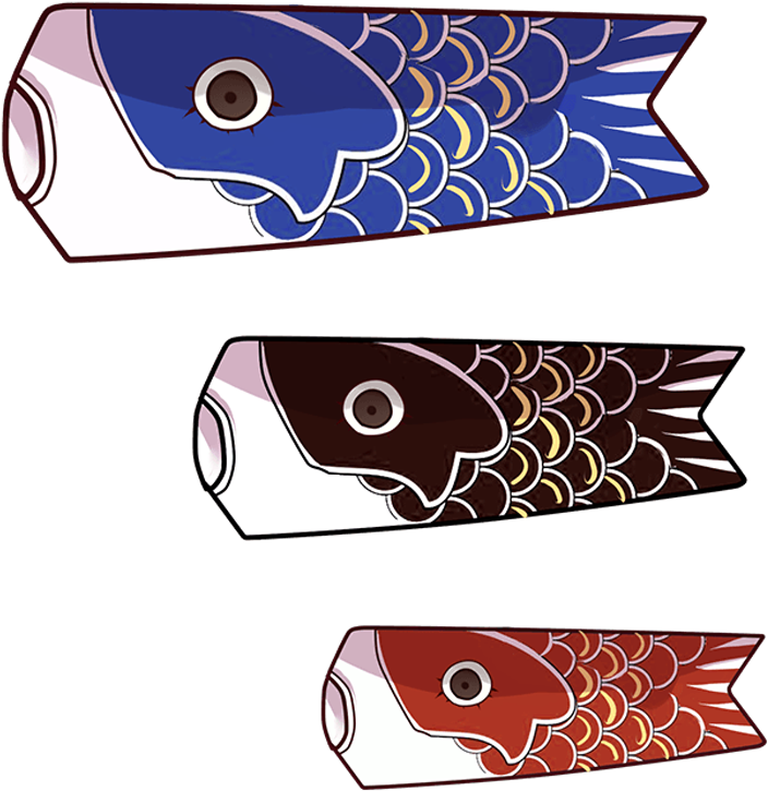 Colorful Koi Fish Illustration PNG image