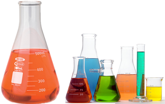 Colorful Laboratory Glassware PNG image