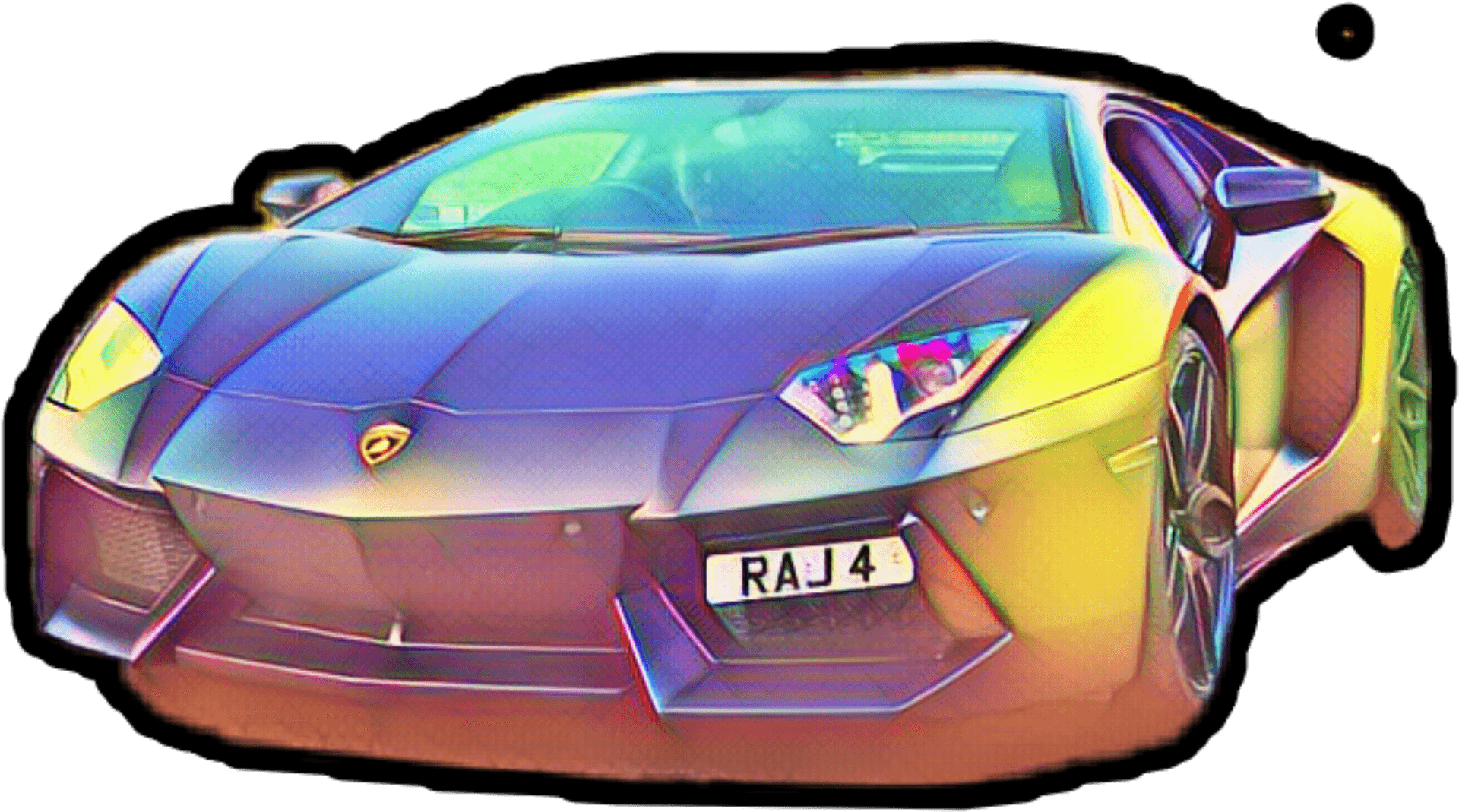 Colorful Lamborghini Aventador Front View PNG image