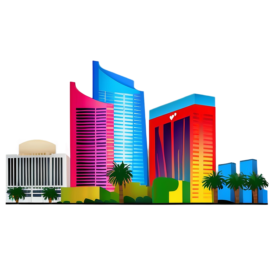 Colorful Las Vegas Skyline Png 06252024 PNG image