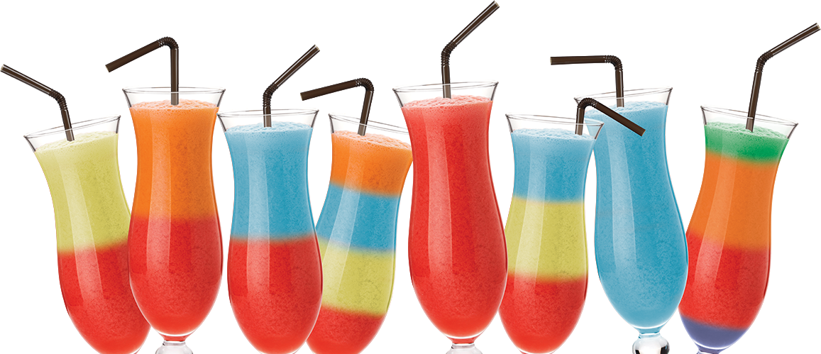 Colorful Layered Cocktails PNG image