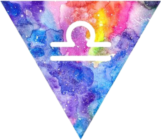 Colorful Libra Zodiac Sign Inverted Triangle PNG image