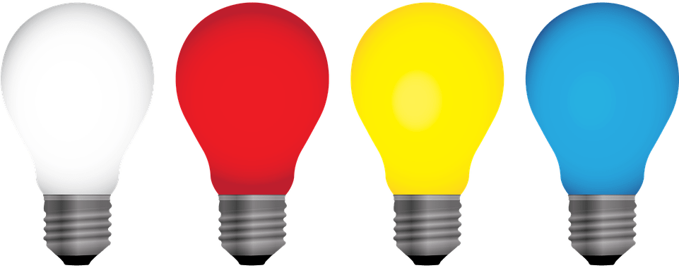 Colorful Light Bulbs Idea Concept PNG image