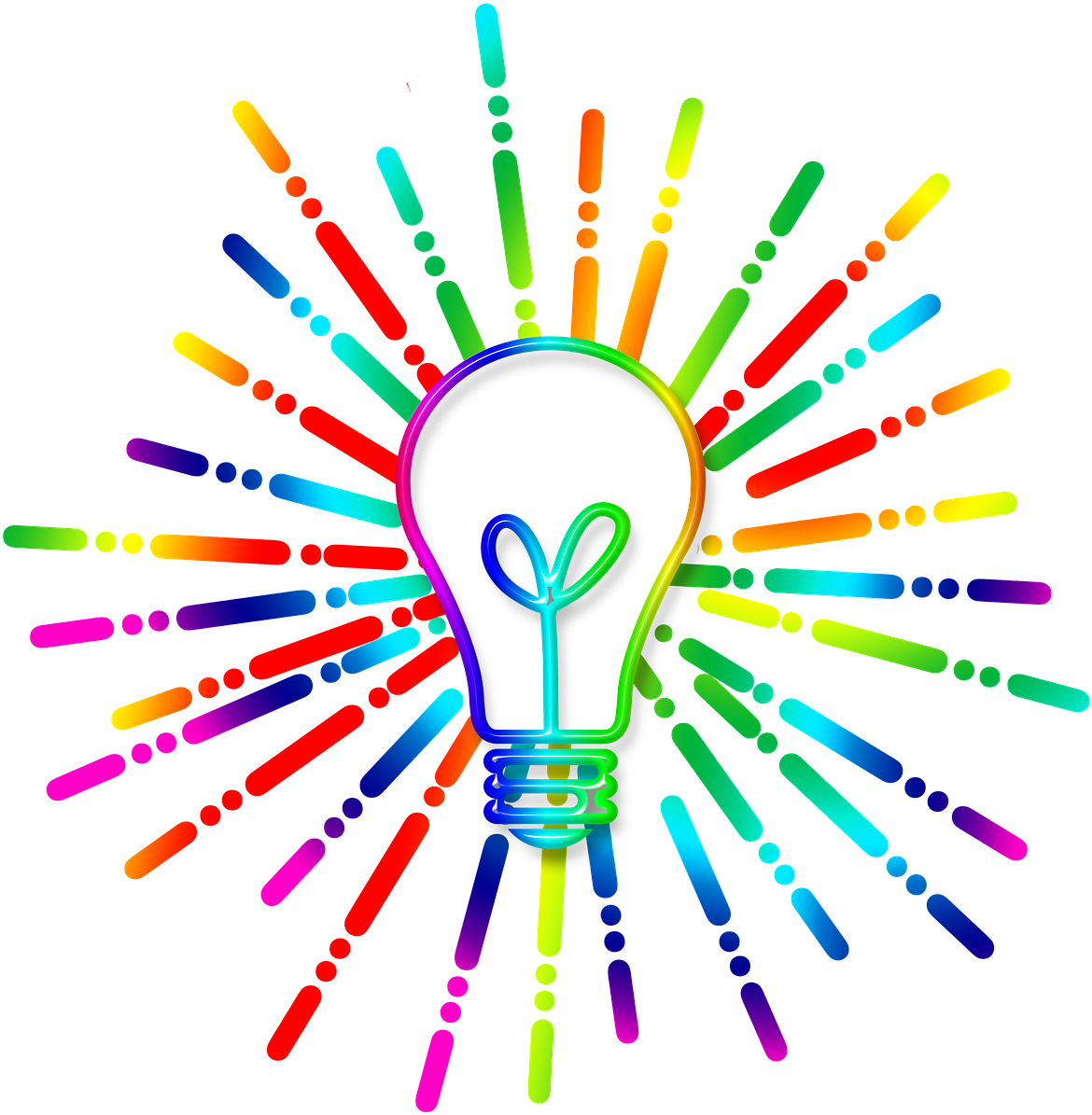 Colorful Lightbulb Idea Concept PNG image