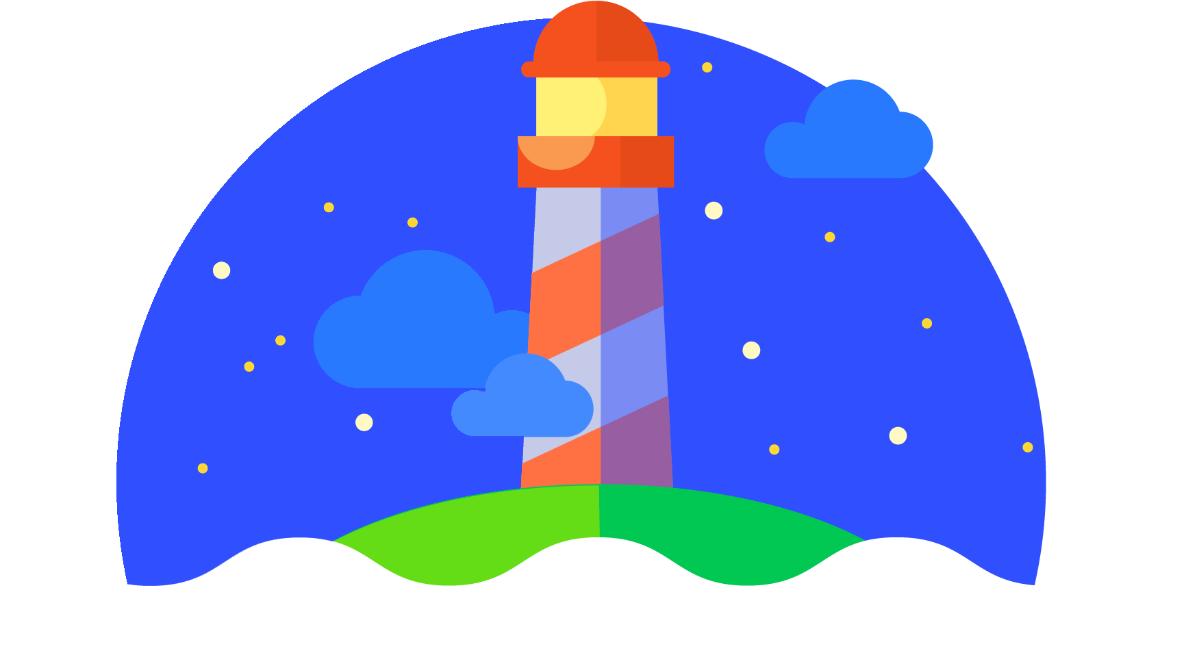 Colorful Lighthouse Illustration PNG image