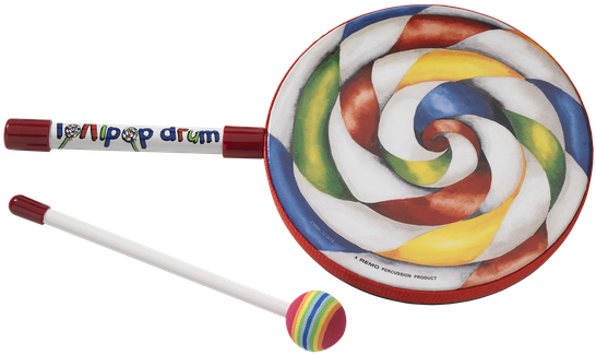 Colorful Lollipop Drumwith Mallet PNG image