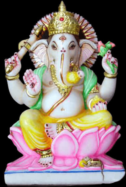 Colorful Lord Ganesh Statue PNG image