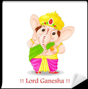 Colorful Lord Ganesha Illustration PNG image