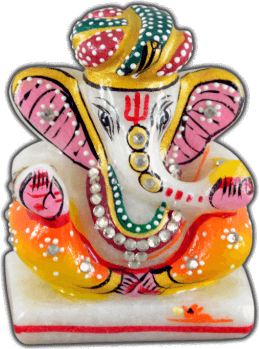 Colorful Lord Ganesha Statue PNG image