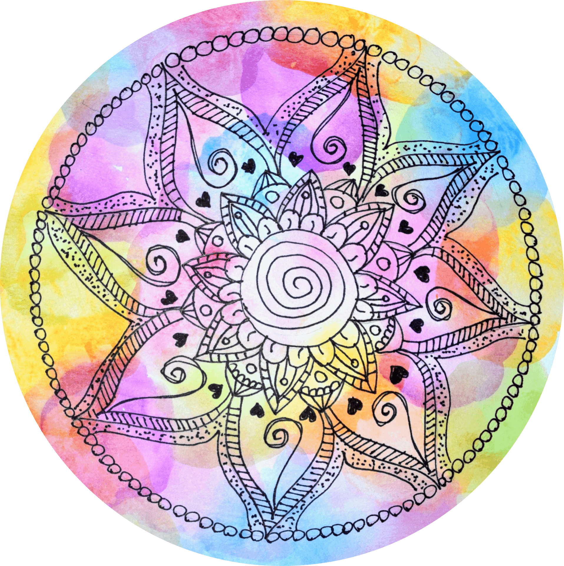 Colorful Mandala Artwork PNG image